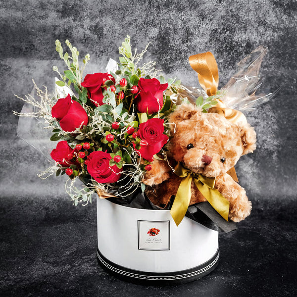 Rose and Teddy Bear Gift Box