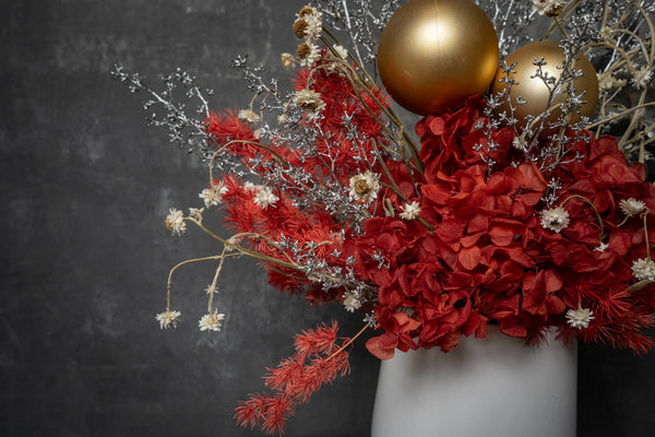 Christmas Red Preserved Flowers Arrangement